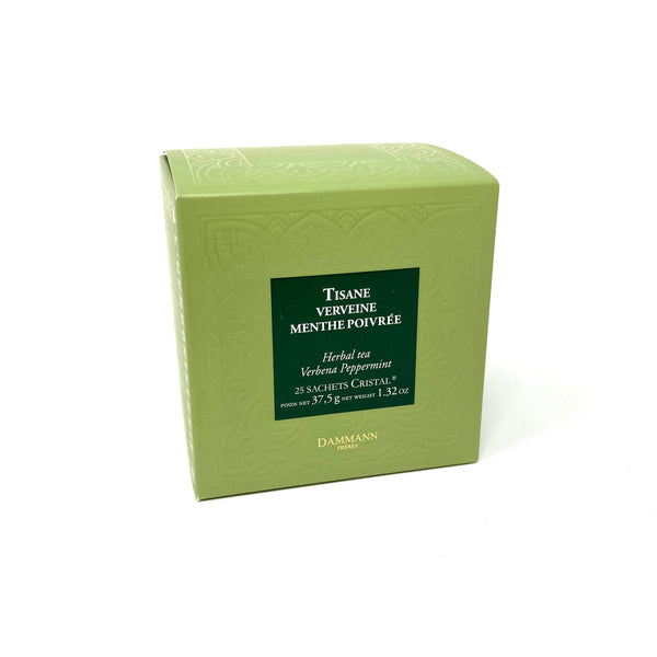 Dammann Frères Tisane Verveine Menthe - Verbena & Mint Herbal Tea, 25 Cristal Teabags